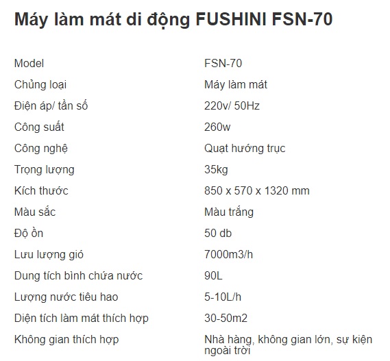 MÁY LÀM MÁT DI ĐỘNG FUSHINI FSN-70