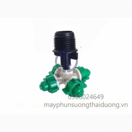 Béc nhựa 4 hướng ren 21