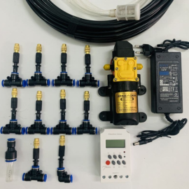 Bộ phun sương tưới lan 10 béc đơn đồng kèm bộ hẹn giờ tự động Bộ phun sương tưới lan 10 béc đơn đồng kèm bộ hẹn giờ tự động