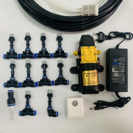 Bộ phun sương tưới lan 10 béc đơn xám kèm bộ điều khiển từ xa bằng wifi Bộ phun sương tưới lan 10 béc đơn xám kèm bộ điều khiển từ xa bằng wifi