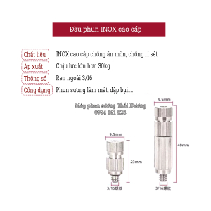 Đầu béc phun sương INOX cao cấp Đầu béc phun sương INOX cao cấp
